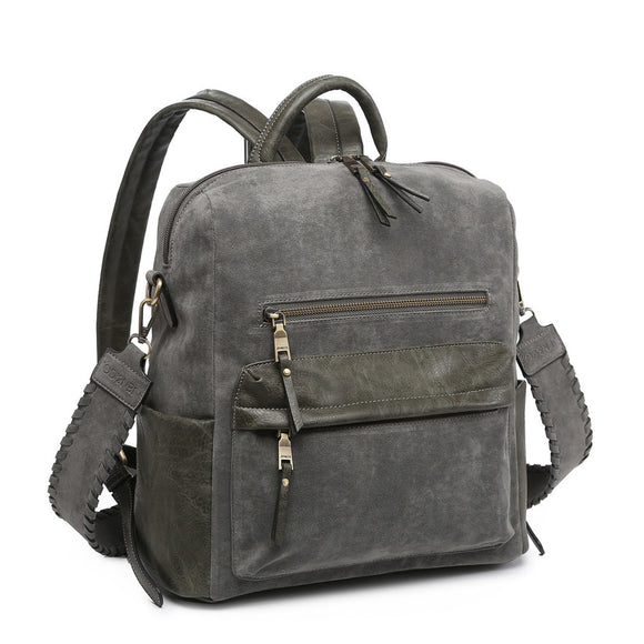 Amelia Slate Suede Backpack w/ Guitar Strap