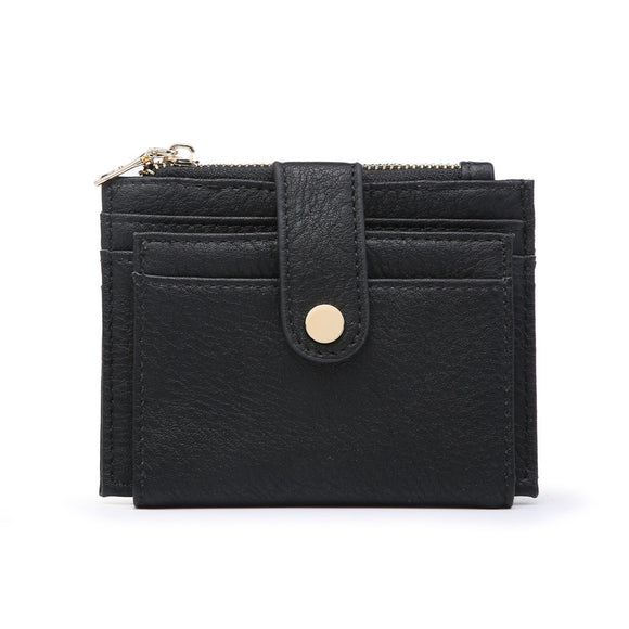 Black Sam Mini Snap Wallet/Card Holder